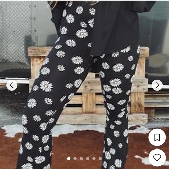 Billabong Hang Loose Floral Print High Rise Waist Boho Retro Flare Pant Nwt Sz L - Picture 3 of 9